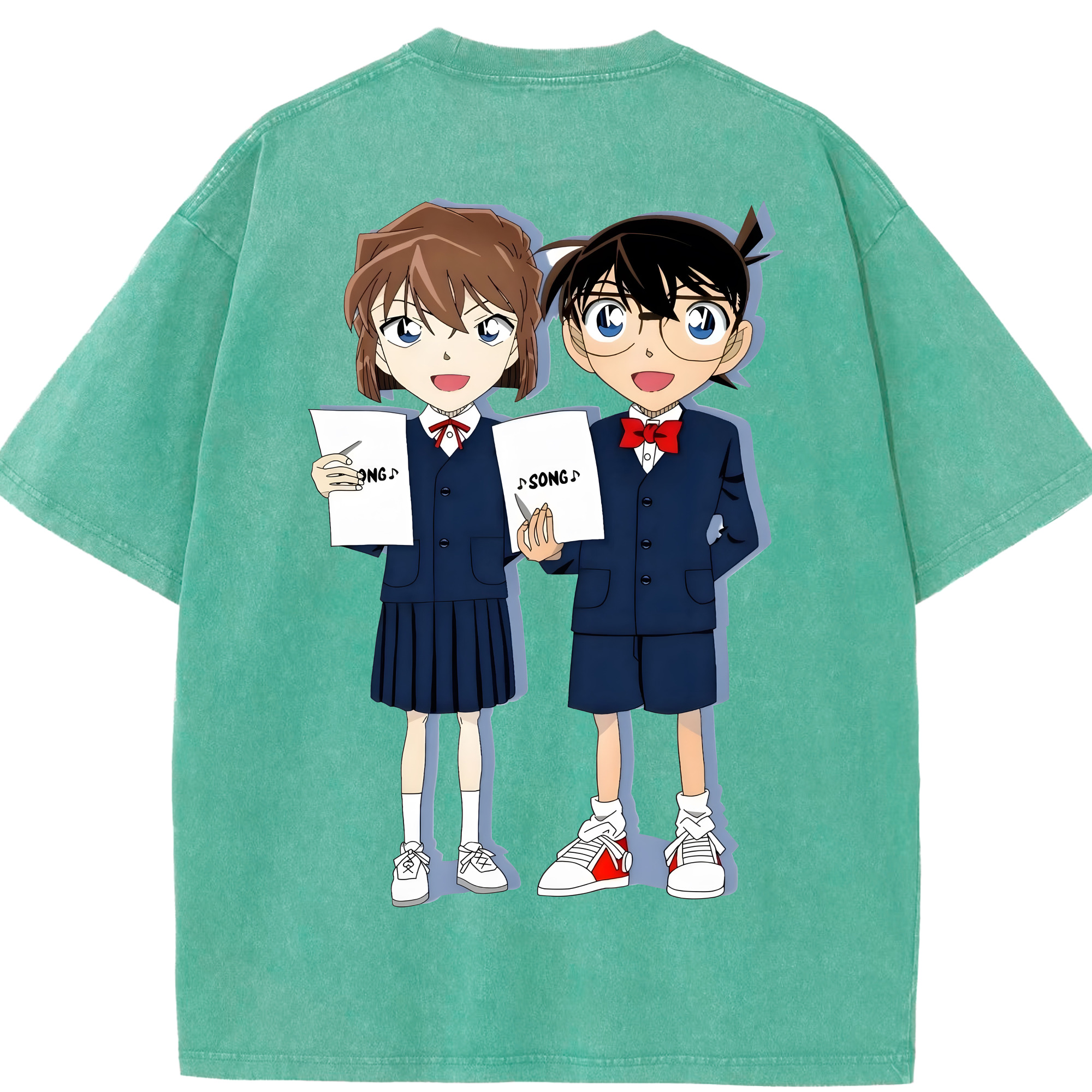 （画像用） 名探偵コナン 灰原 哀 はいばら あい Detective Conan Anita Hailey、Vi Graythorn Haibara Ai 綿100% ヴィンテージ風 半袖Tシャツ（背面プリント）